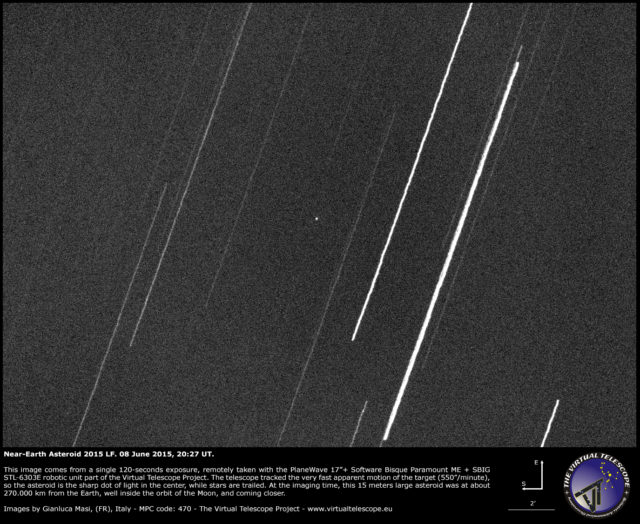 Un'immagine dell'asteroide near-Earth 2015 LF: 8 giugno 2015