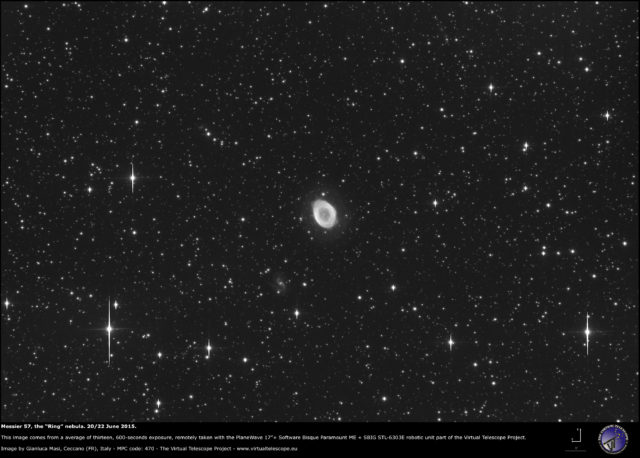 Messier 57, la nebulosa "Anello" in Lyra
