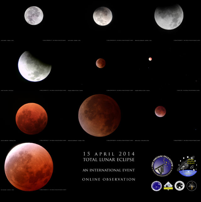 Sequenza dell'eclissi totale di Luna del 14 aprile 2014