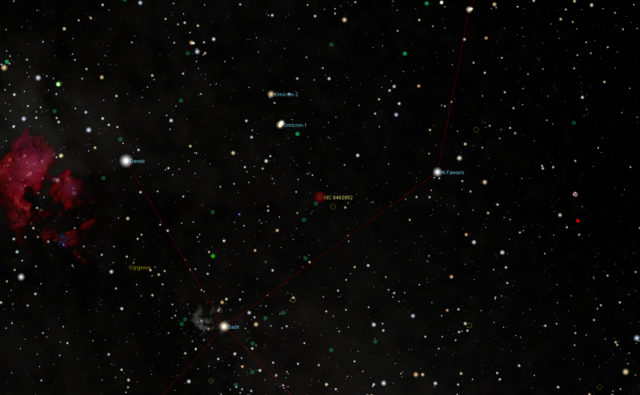 KIC 8462852: mappa con vista a grande campo