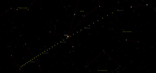 Cometa C/2013 US10 Catalina: carta celeste valida dall11 dicembre al 13 gennaio
