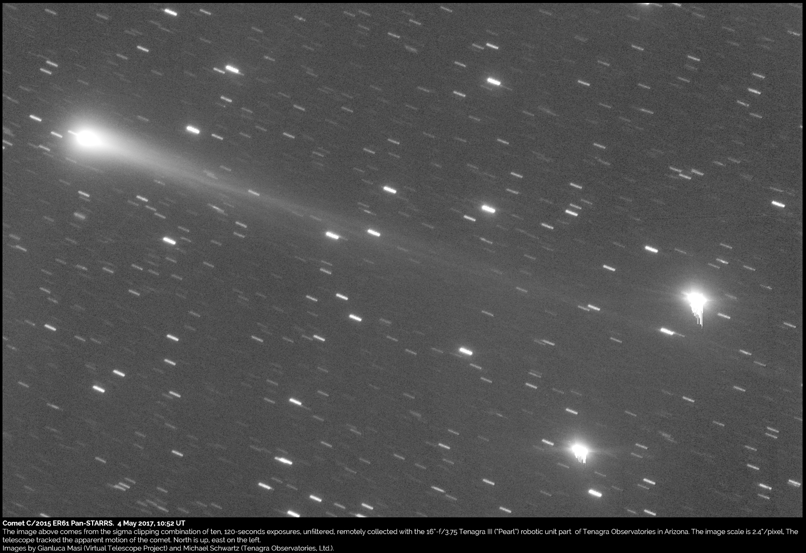 Al momento stai visualizzando Cometa C/2015 ER61 Panstarrs: un’immagine (07 maggio 2017)