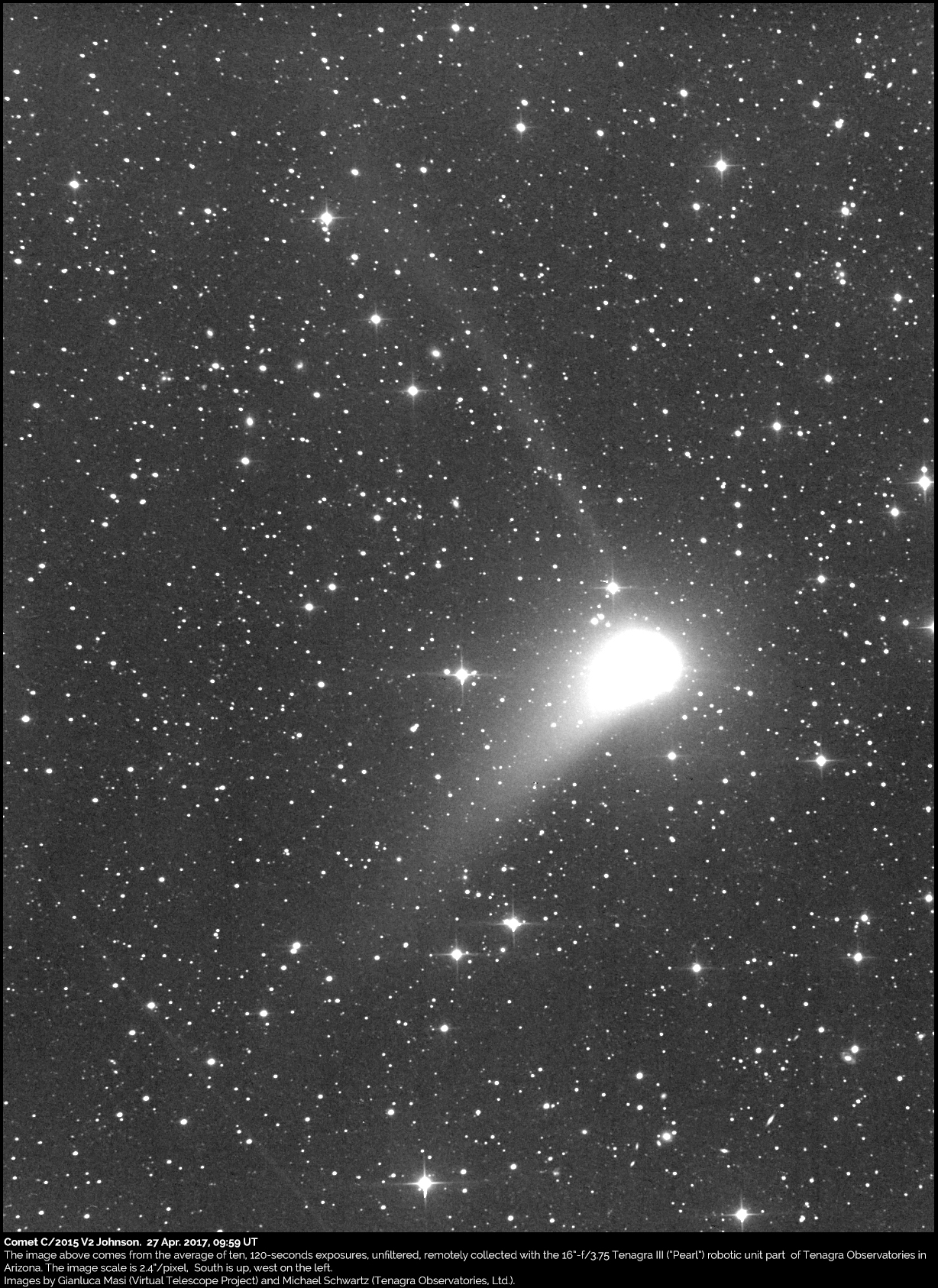 Scopri di più sull'articolo Cometa C/2015 V2 Johnson: un’immagine (27 aprile 2017)