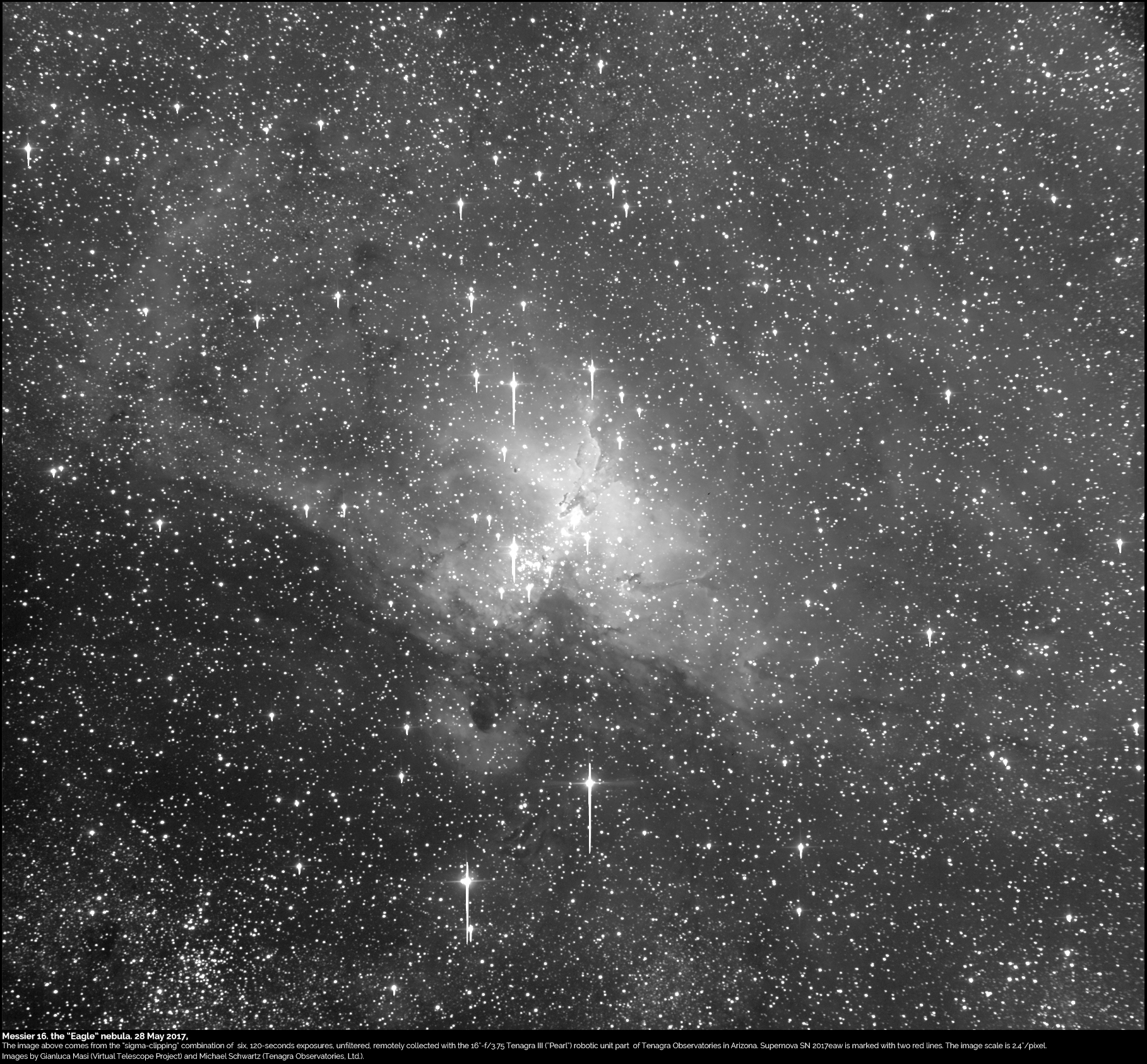 Al momento stai visualizzando Messier 16: panoramica della “Nebulosa Aquila” – 28 maggio 2017