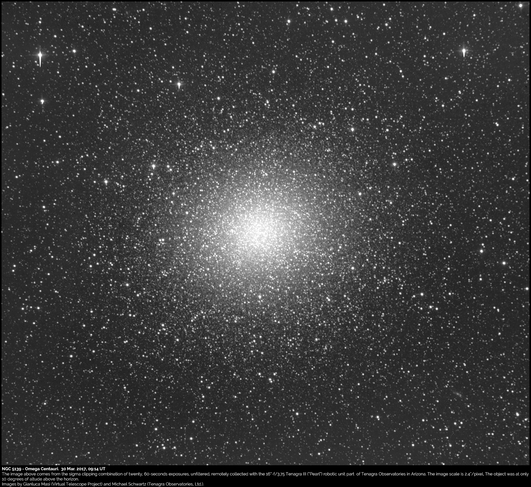 Scopri di più sull'articolo Omega Centauri (NGC 5139): il re degli ammassi globulari