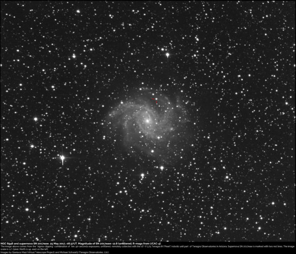 Scopri di più sull'articolo Supernova SN 2017eaw e NGC 6946, nuova immagine – 25 maggio 2017