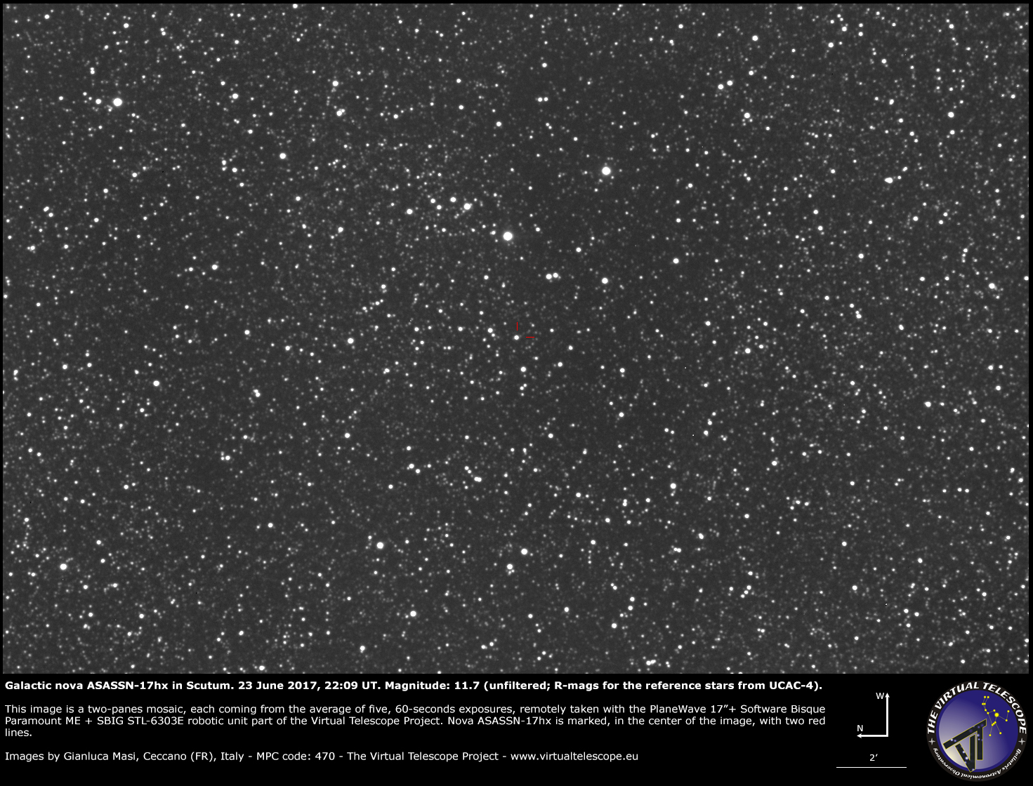 Nova galattica ASASSN-17hx nello Scudo: 23 Giugno2017