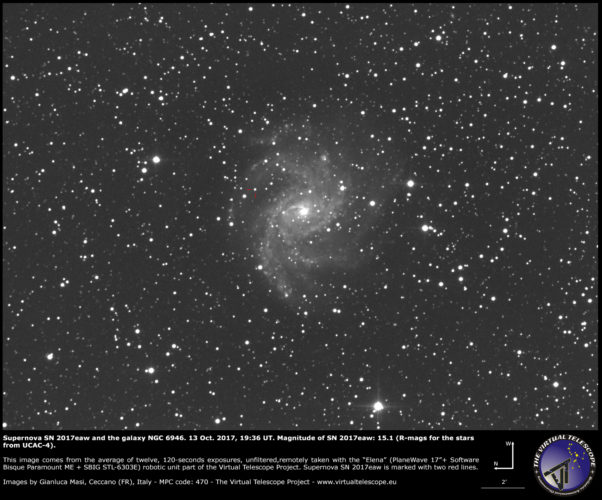 Scopri di più sull'articolo Supernova SN 2017eaw e NGC 6946, ulteriori osservazioni – 13 ottobre 2017