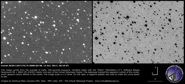 La cometa 362P/(457175) P/2008 GO98: 13 Ottobre 2017