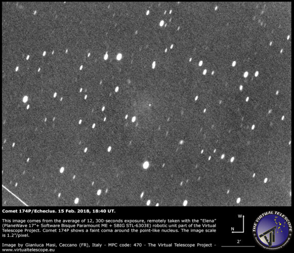 La cometa 174P/Echeclus, ripresa il 15 febbraio 2018