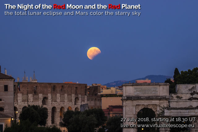 la Notte della Luna Rossa e del Pianeta Rosso: locandina dell'evento live