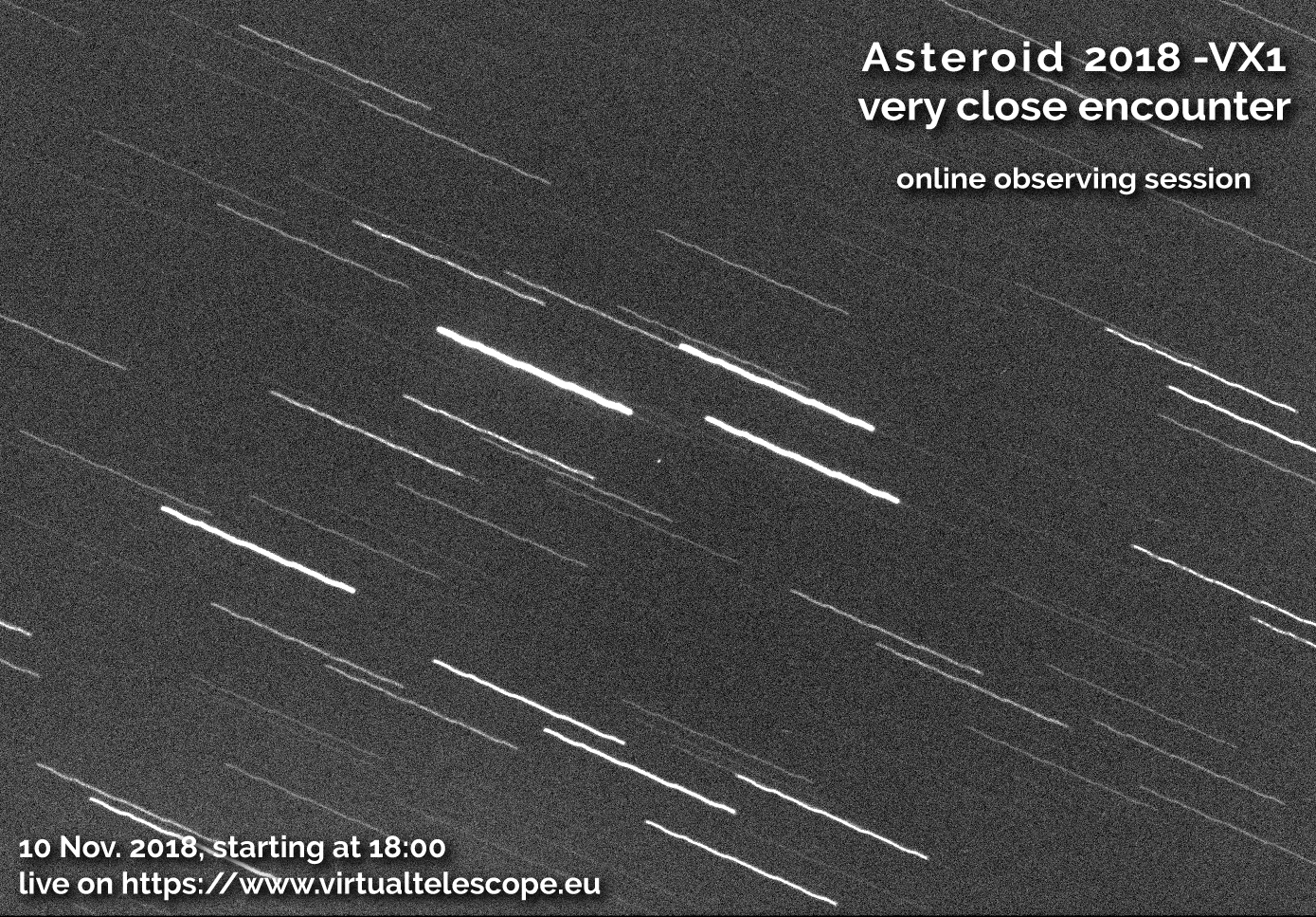 Scopri di più sull'articolo Incontro molto ravvicinato con l’asteroide near-Earth 2018 VX1: osservazione online il 10 Novembre 2018