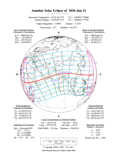 Fig. 2. 21 giugno 2020, eclissi anulare di Sole: visibilità